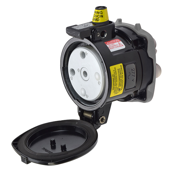 36-64245-C-K04-HAZ - DS100C RECEPTACLE METAL BLACK SIZE 4 TYPE 4X 1P+N+G 100A 277 VAC 60 Hz NO AUX